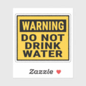 Warnung Wasser Nicht Trinken Aufkleber (Blatt)
