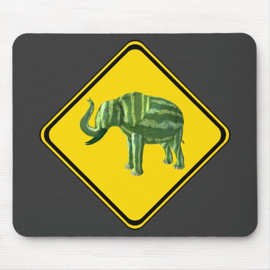 Warnung: Wassermelon Elefant Crossing! Mousepad (Vorne)