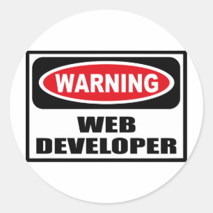 Warnung WEBENTWICKLOPER-Aufkleber Runder Aufkleber