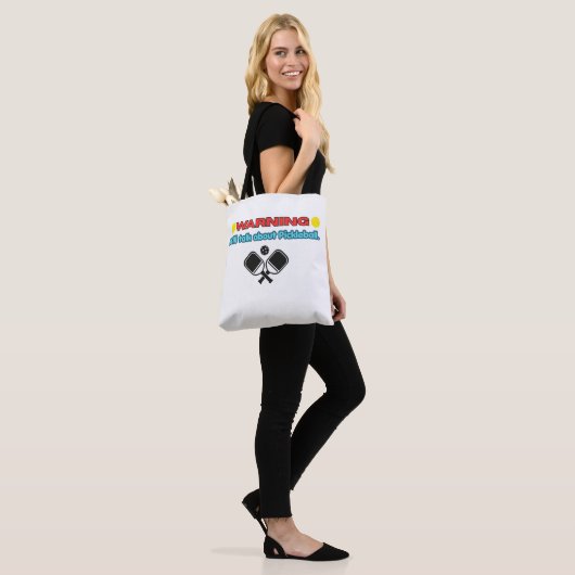 Warnung: Werde über Pickleball lustig sprechen Tasche (Am Model)