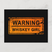 Warnung - Whisky-Mädchen Postkarte (Vorderseite)