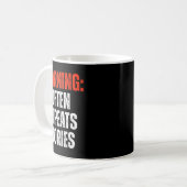 Warnung Wiederholt oft lustige Aussagen Kaffeetasse (Vorderseite Links)