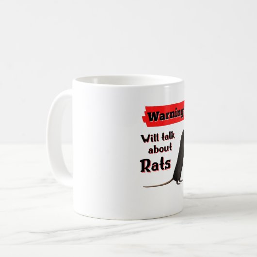 Warnung wird über Ratten sprechen Kaffeetasse (Vorderseite Links)