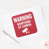 Warnung: wird von Kamera überwacht Quadratischer Aufkleber (Umschlag)