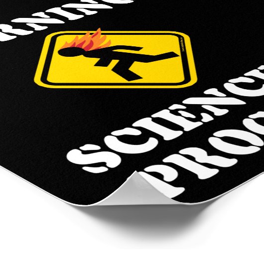 Warnung "Wissenschaft im Fortschritt" - Funny Scie Poster (Ecke)