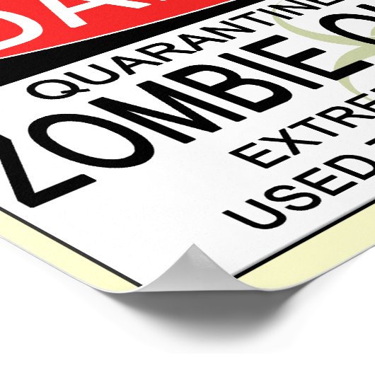 Warnung - Zombie-Ausbruch Poster (Ecke)