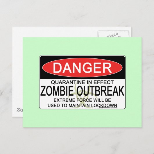 Warnung - Zombie-Ausbruch Postkarte (Vorne/Hinten)