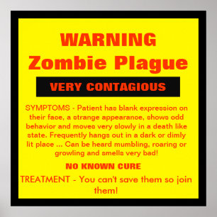 Warnung - Zombie-Pest Poster