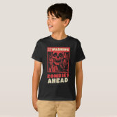 Warnung Zombies Halloween-Kostüm T-Shirt (Vorne ganz)