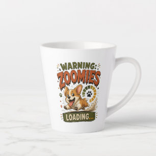 "Warnung Zoomies laden"Lustiger Corgi-Fan Retro Milchtasse