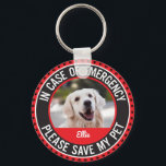 Warnung zur Sicherheit von Haustieren Mein Hund is Schlüsselanhänger<br><div class="desc">Dieser Schlüsselanhänger für die Sicherheit von Haustieren ist mit dem Foto und den Namen Ihres Pelzbabys individuell einstellbar und bietet Ihnen im Notfall die Sicherheit. Es kann buchstäblich ein Lebensretter für Ihr Haustier sein, wenn Sie einen Notfall haben und nicht rechtzeitig Zuhause zu Ihrem Haustier bekommen. Bringen Sie diese Schlüsselkette...</div>