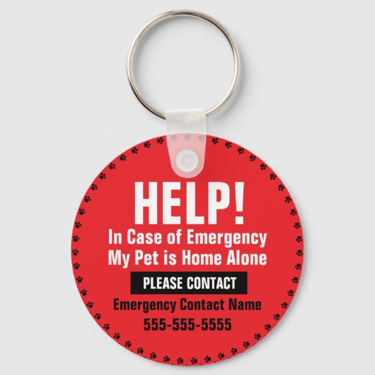 Warnung zur Sicherheit von Haustieren Mein Hund is Schlüsselanhänger (Rückseite)