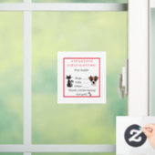 Warnung zur Sicherheit von Heimtieren im Falle ein Fensteraufkleber (Zuhause)