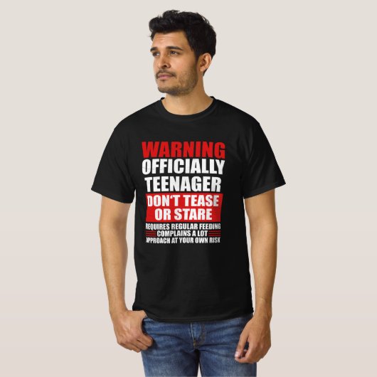 Warnungen für einen offiziellen Teenager T-Shirt (Vorne ganz)