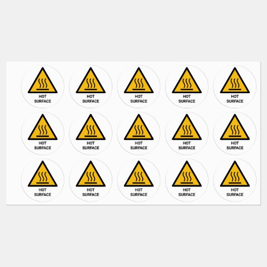 Warnungen vor heißer Oberfläche, extreme Wärmeentw Etiketten (Blatt)