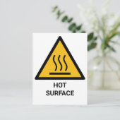 Warnungen vor heißer Oberfläche, extreme Wärmeentw Postkarte (Stehend Vorderseite)