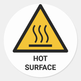 Warnungen vor heißer Oberfläche, extreme Wärmeentw Runder Aufkleber