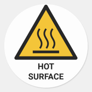 Warnungen vor heißer Oberfläche, extreme Wärmeentw Runder Aufkleber