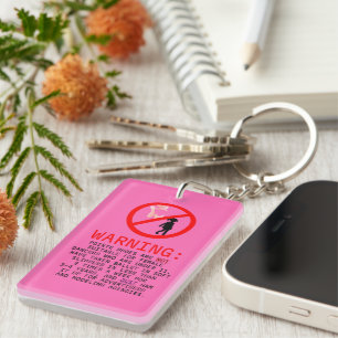 Warnungen vor Hot Pink Personalisiert Schlüsselanhänger
