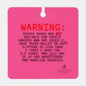 Warnungen vor spitzen Schuhen Ornament Aus Metall (Rückseite)