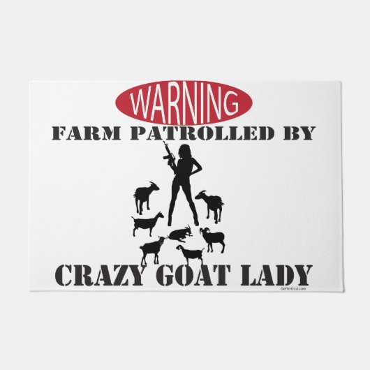Warnungsbetrieb, von Crazy Goat Lady überwacht Fußmatte (Vorderseite)
