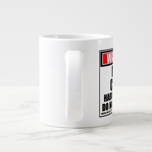 Warnungslinie hart am Arbeitsplatz kochen nicht st Jumbo-Tasse (Rückseite)