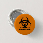 Warnzeichen für die Orangefarbene Biogefährdung Button (Vorne & Hinten)