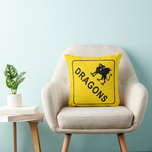 Warnzeichen für Drachen Kissen (Stuhl )