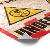 Warnzeichen für eingeschränkte Bereiche Poster (Ecke)