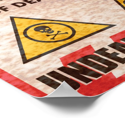 Warnzeichen für eingeschränkte Bereiche Poster (Ecke)