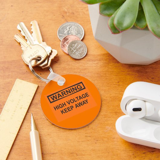Warnzeichen für hohe Spannung Behalten Wegzeichen Schlüsselanhänger