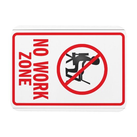 Warnzeichen für keine Arbeitszone Magnet (Horizontal)