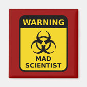 Warnzeichen für Mad Scientists Magnet (Vorne)