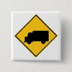Warnzeichen für Straßenfahrzeuge Button