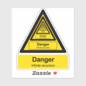 Warnzeichen für unbegrenzte Rekursion Aufkleber (Blatt)