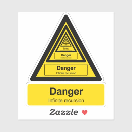 Warnzeichen für unbegrenzte Rekursion Aufkleber (Blatt)