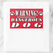Warnzeichen | Gefährlicher Hund Rechteckiger Aufkleber (Tasche)