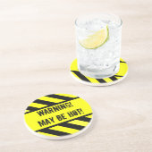 Warnzeichen, HOT Sandstein Untersetzer (Seite)