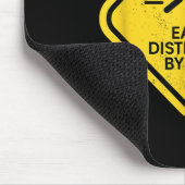 Warnzeichen leicht abgelenkt von Katzen Funny Cat Mousepad (Ecke)
