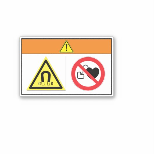 Warnzeichen/Magnetfeldkennzeichnung Aufkleber (Vorderseite)