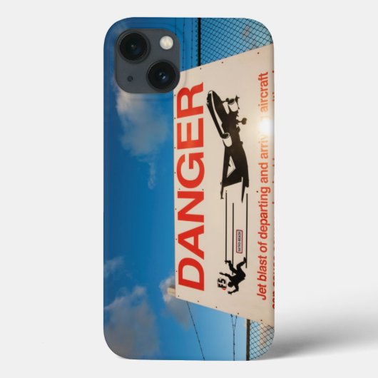 Warnzeichen nahe Flughafen St. Maarten, Case-Mate iPhone Hülle (Rückseite)