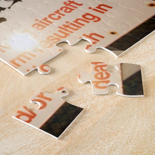 Warnzeichen nahe Flughafen St. Maarten, Puzzle (Seite)