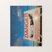 Warnzeichen nahe Flughafen St. Maarten, Puzzle (Vertikal)