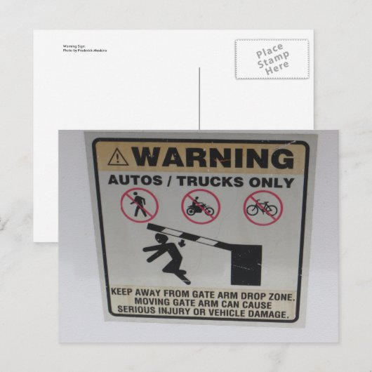 Warnzeichen Postkarte (Vorne/Hinten)