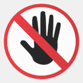 Warnzeichen Runder Aufkleber (Vorderseite)