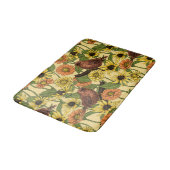 Warnzeichen und Blume, blassgelb Badematte (Schrägansicht)