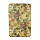 Warnzeichen und Blume, blassgelb Badematte (Vorderseite Vertikal)