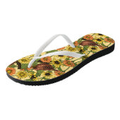 Warnzeichen und Blume, blassgelb Badesandalen (Schrägansicht)