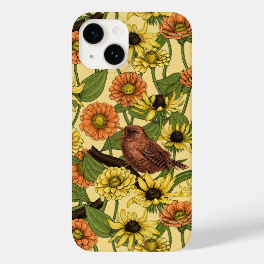 Warnzeichen und Blume, blassgelb Case-Mate iPhone Hülle (Rückseite)