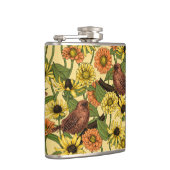Warnzeichen und Blume, blassgelb Flachmann (Rechts)